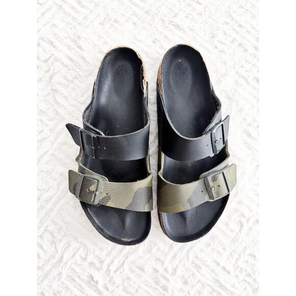 Birkenstock Arizona Split Birko-Flor Sandals Black Desert Soil Camo Narrow main image 5